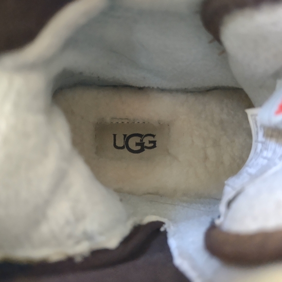 UGG Turlock Leather Winter Boots Shearling Insulated Brown Children's Sz 13 EX! - Picture 10 of 12